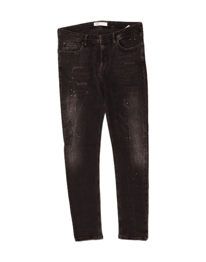 ZARA Mens Slim Jeans EU 42 Large W32 L32 Grey Spotted Cotton Vintage Zara and Second-Hand Zara from Messina Hembry 
