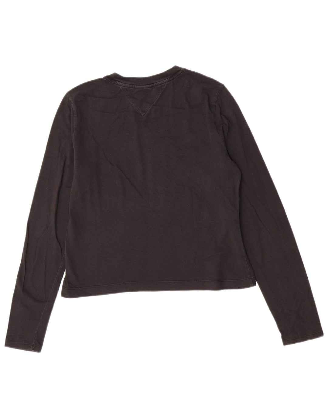 Tommy Hilfiger Dame Crop Grafisk Top Langærmet UK 12 Medium Sort