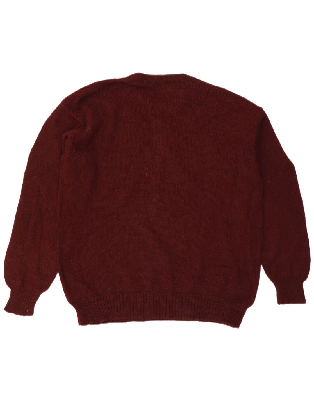 TRUSSARDI Herre sweater med rund hals 2XL rødbrun uld