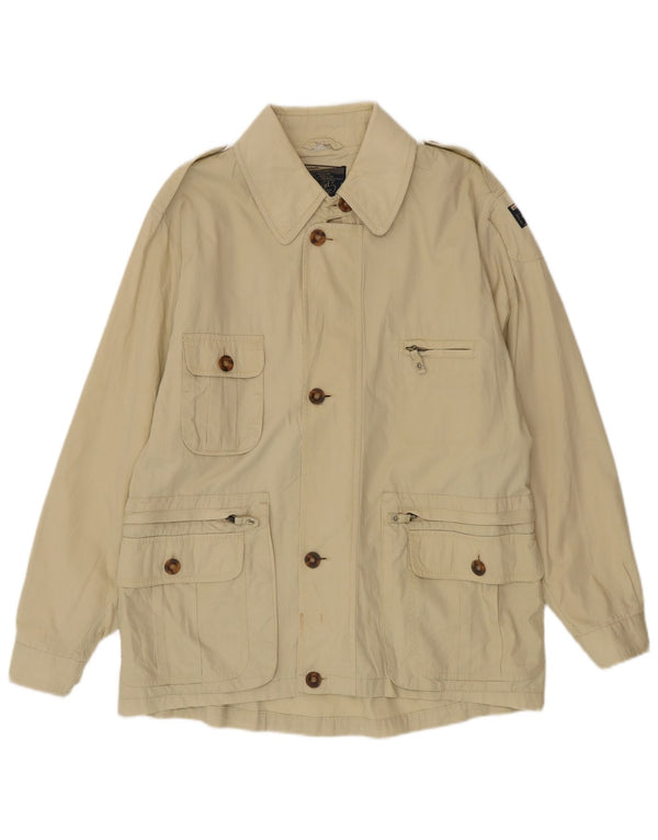 Vintage Herre Military Jacket UK 38 Medium Beige