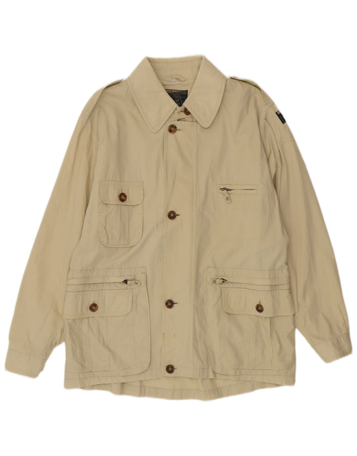 Vintage Herre Military Jacket UK 38 Medium Beige