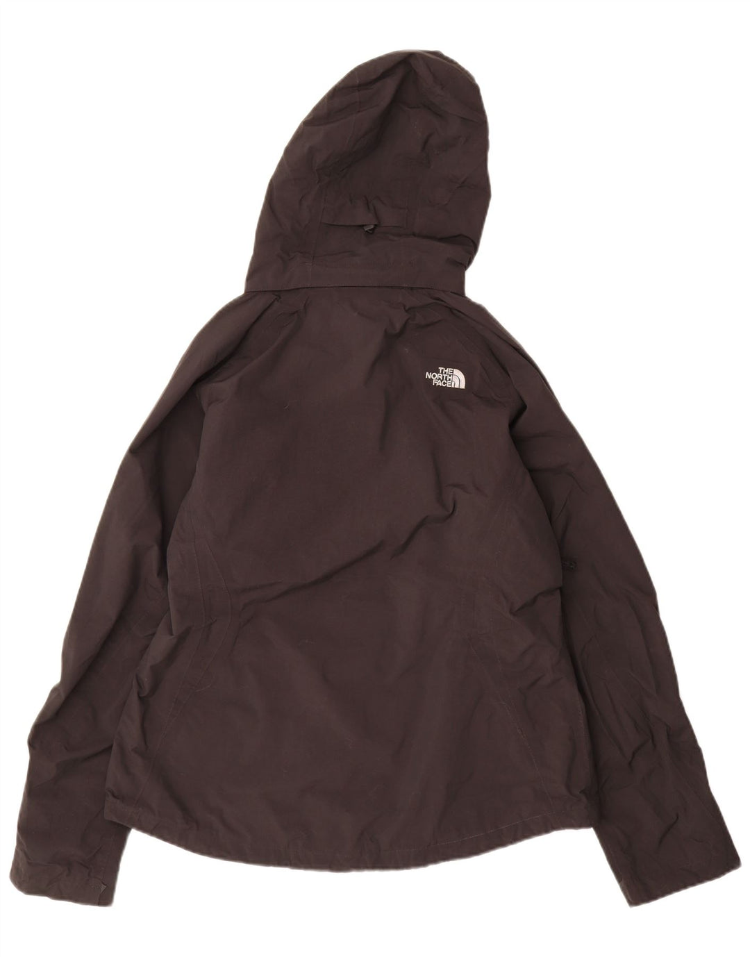 THE NORTH FACE Dame Hyvent Regnjakke med hætte UK 16 Stor sort nylon