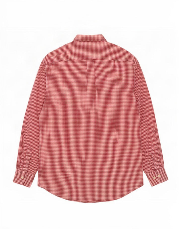 Benetton Herreskjorte Medium Rød Gingham Bomuld