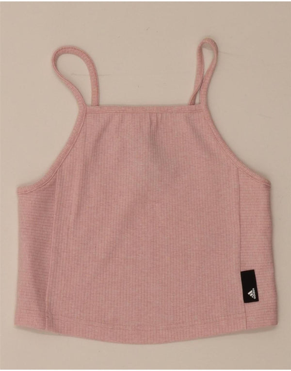 Adidas Dame Crop Cami Top UK 8/10 Small Pink Bomuld