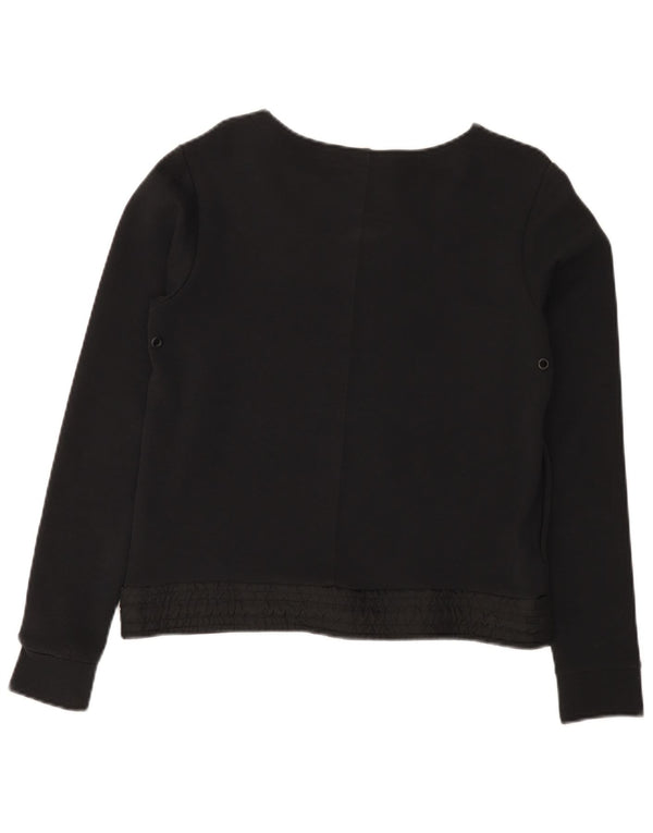 Nike Womens Crop Sweatshirt Jumper UK 10 Small Black Bomuld