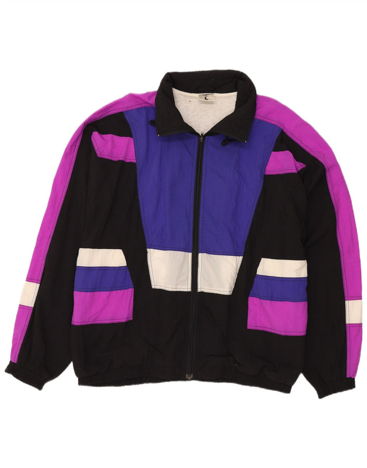 Shamp Herre træningsdragt Topjakke Stor Sort Colourblock Polyamid