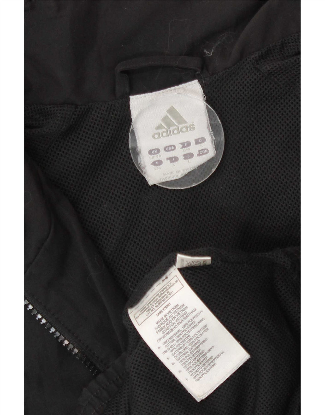 Adidas Træningsdragt til mænd Topjakke UK 38/40 Medium Sort Polyester