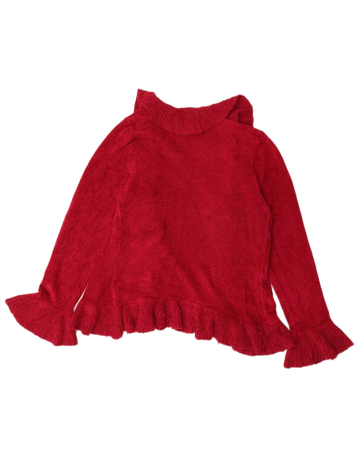 Marks & Spencer Dame Ruffle Open Cardigan Sweater UK 12 Medium Pink