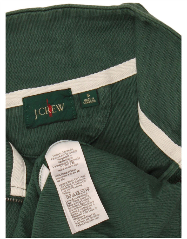 J. Crew Herre Zip Neck Sweatshirt Jumper Lille Grøn Bomuld