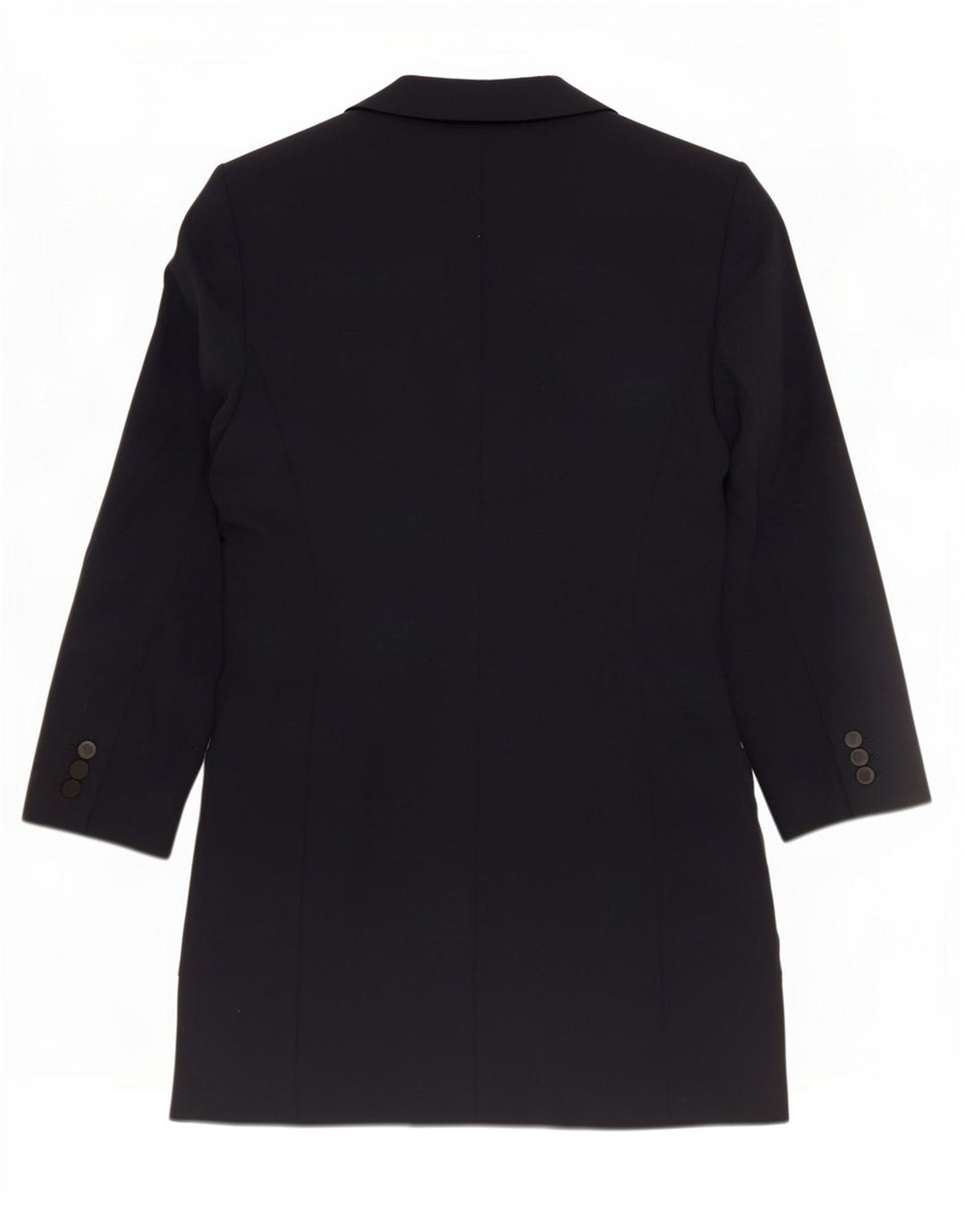 Zara Dame Dobbeltradet Frakke UK 12 Medium Navy Blue Polyester