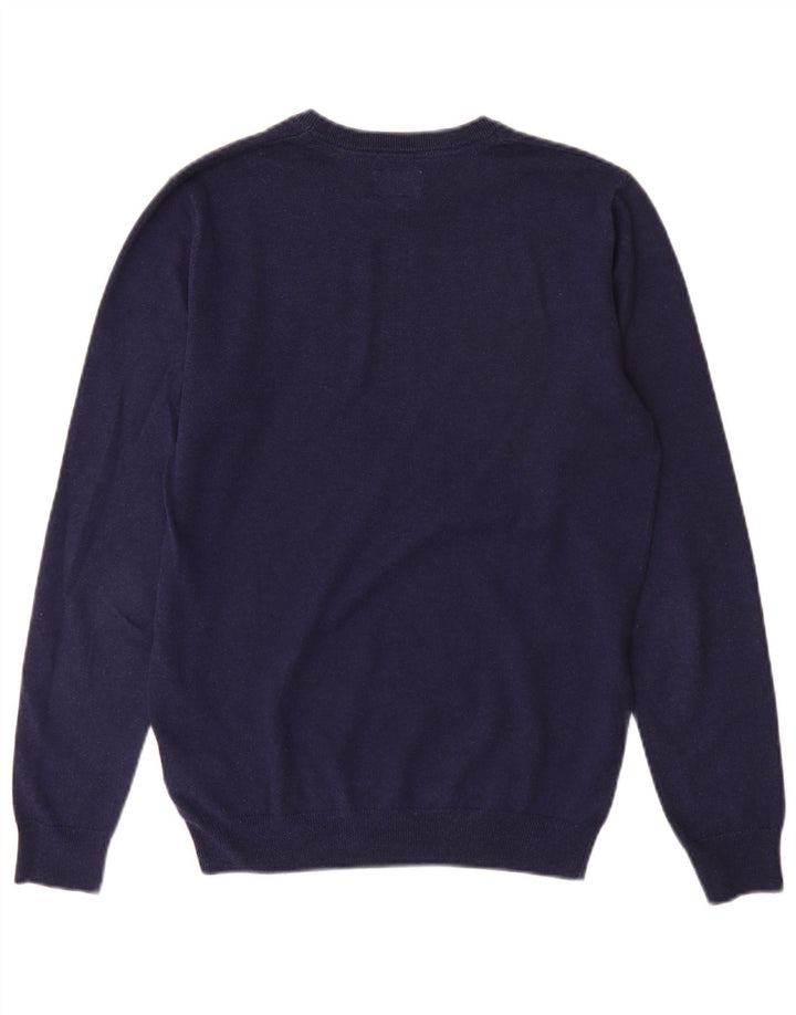Wrangler Herre Boat Neck Jumper Sweater Medium Navy Blue Bomuld