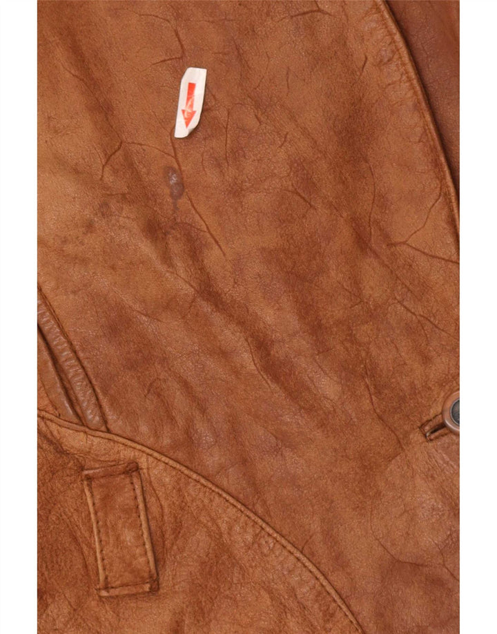 Vintage Dame Læderjakke EU 38 Medium Beige