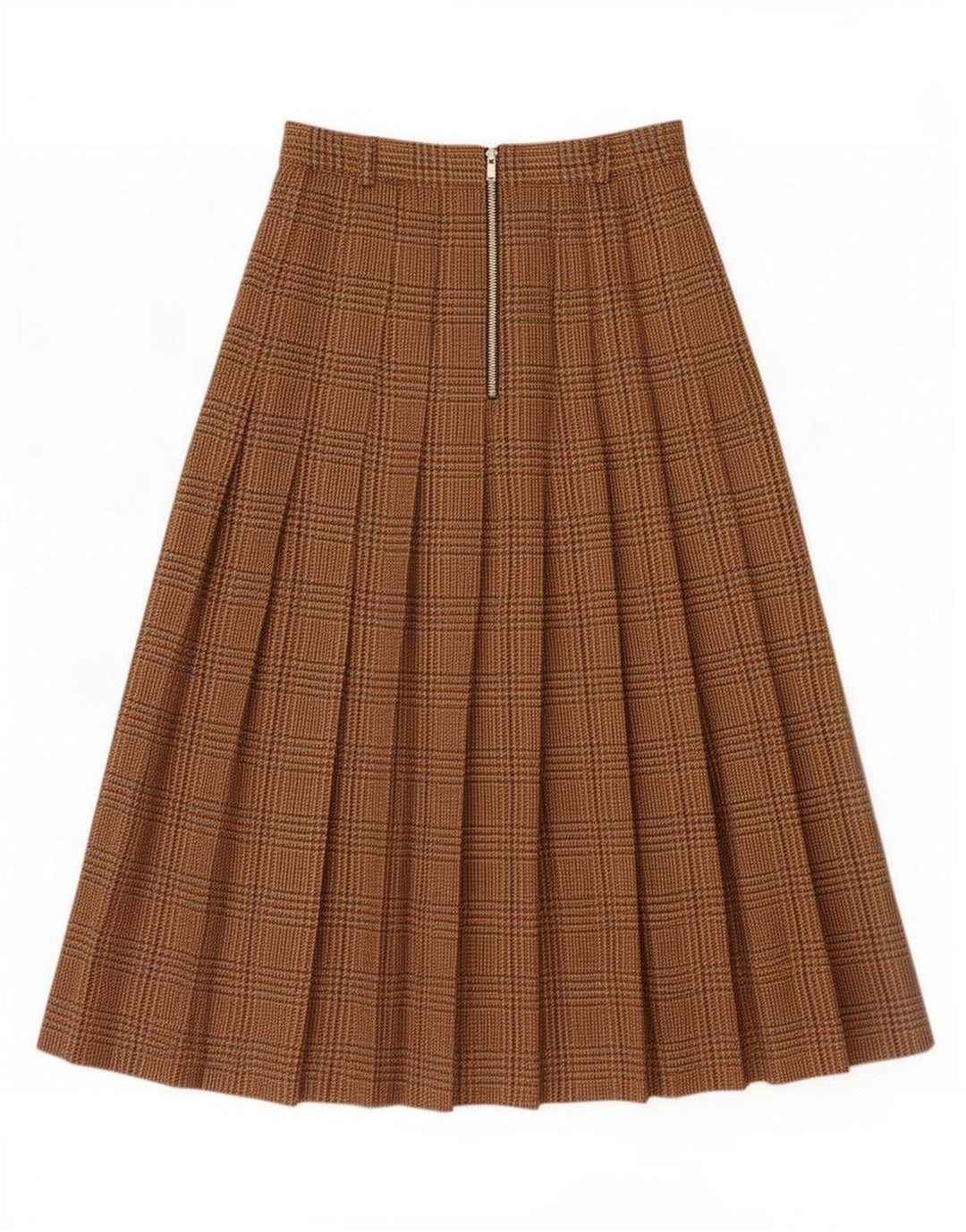Libra Womens plisseret nederdel UK 12 Medium W28 Brown Houndstooth Wool