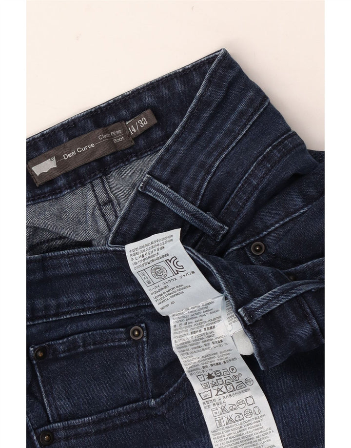 Levi's Dame Demi Curve Bootcut Jeans Størrelse 14 Large W32 L32 Marineblå
