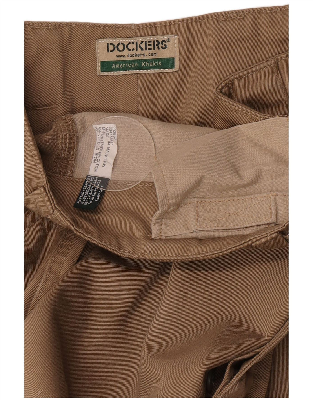 Dockers Herre Khakis Straight Cargo Bukser W34 L34 Beige Polyester
