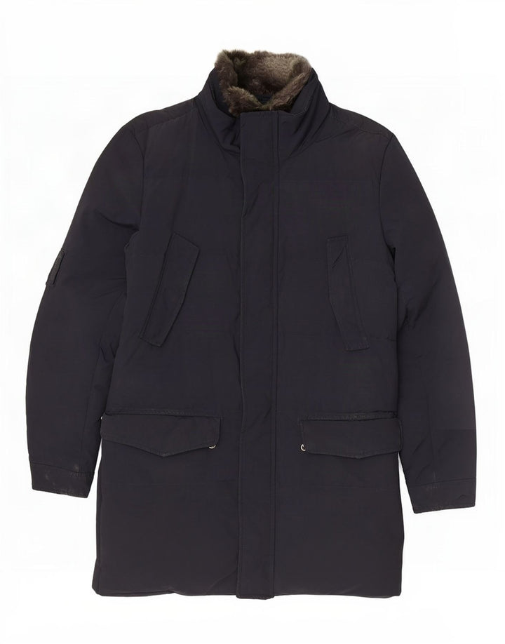 Woolrich Polstret frakke til mænd UK 38 Medium Navy Blue Polyester