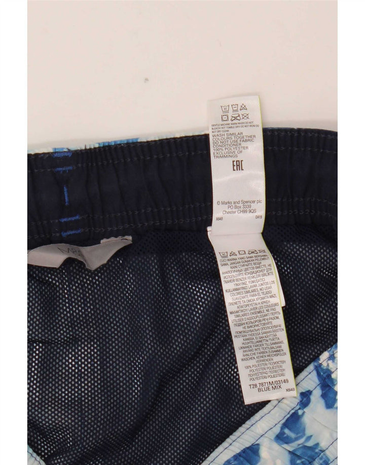 Marks & Spencer Badeshorts med abstrakt mønster til mænd, store blå polyester