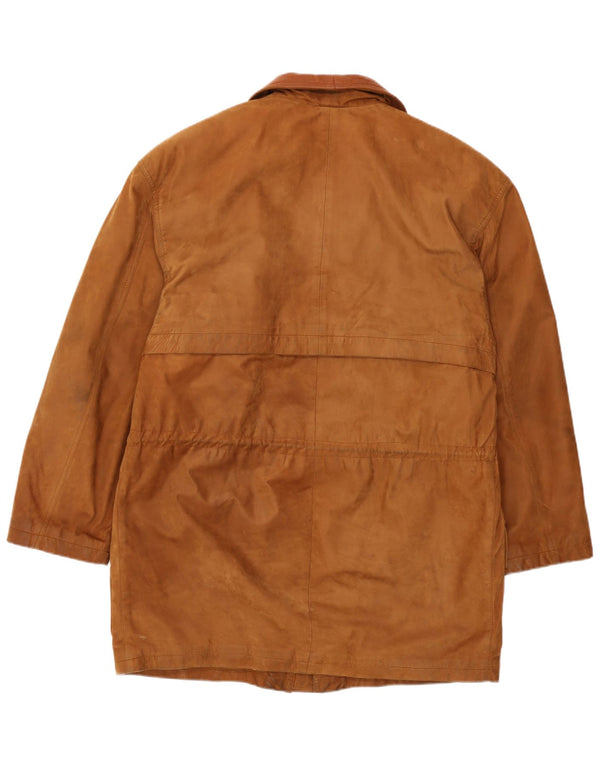 Vintage herre læder vindjakke IT 46 Lille brunt læder