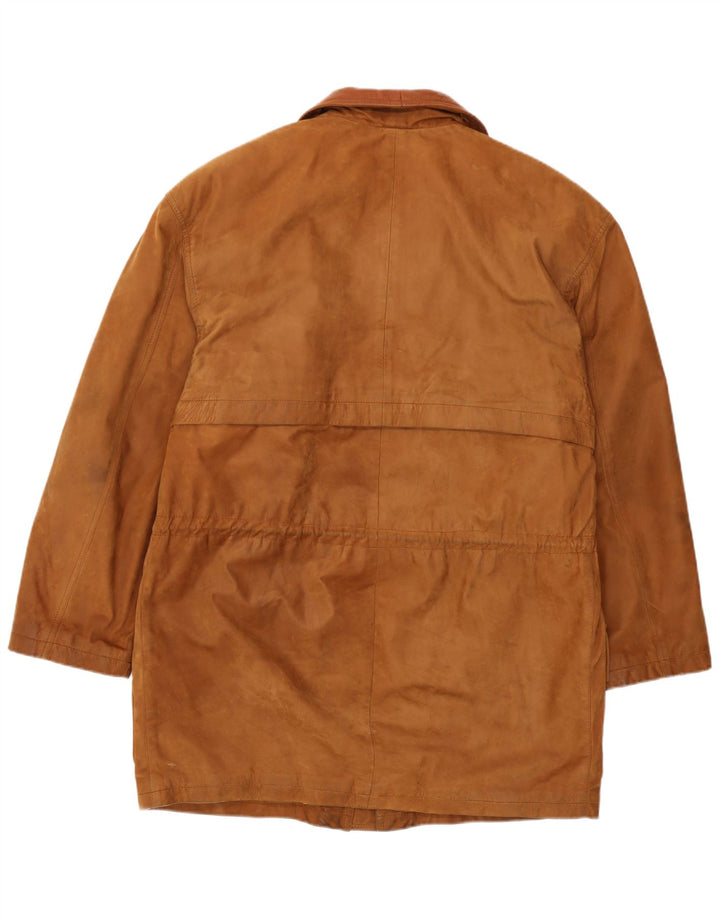 Vintage herre læder vindjakke IT 46 Lille brunt læder