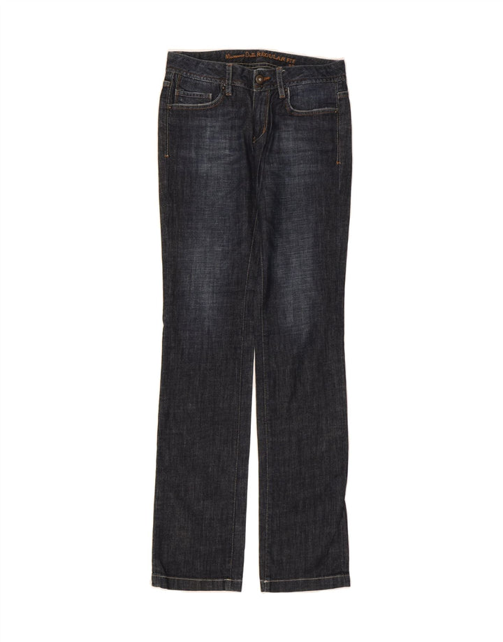 MASSIMO DUTTI Womens Regular Fit Straight Jeans W25 L33 Navy Blue Cotton Vintage Massimo Dutti and Second-Hand Massimo Dutti from Messina Hembry 