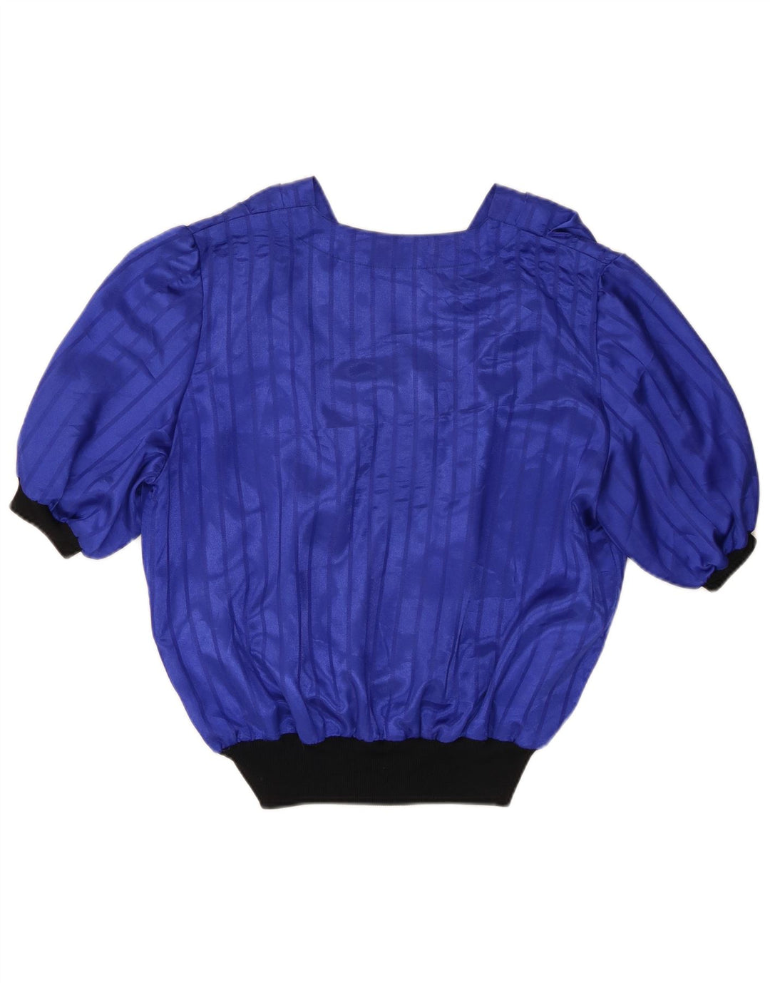 Vintage damebluse Top UK 16 Large Blue Colourblock