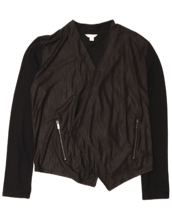 Calvin Klein Dame Cardigan Sweater UK 10 Small Black Colourblock