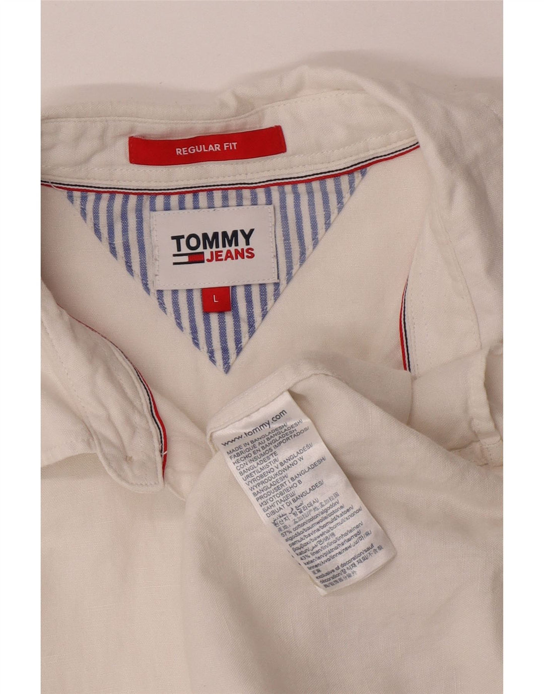 Tommy Hilfiger Herre Regular Fit skjorte Stor hvid bomuld