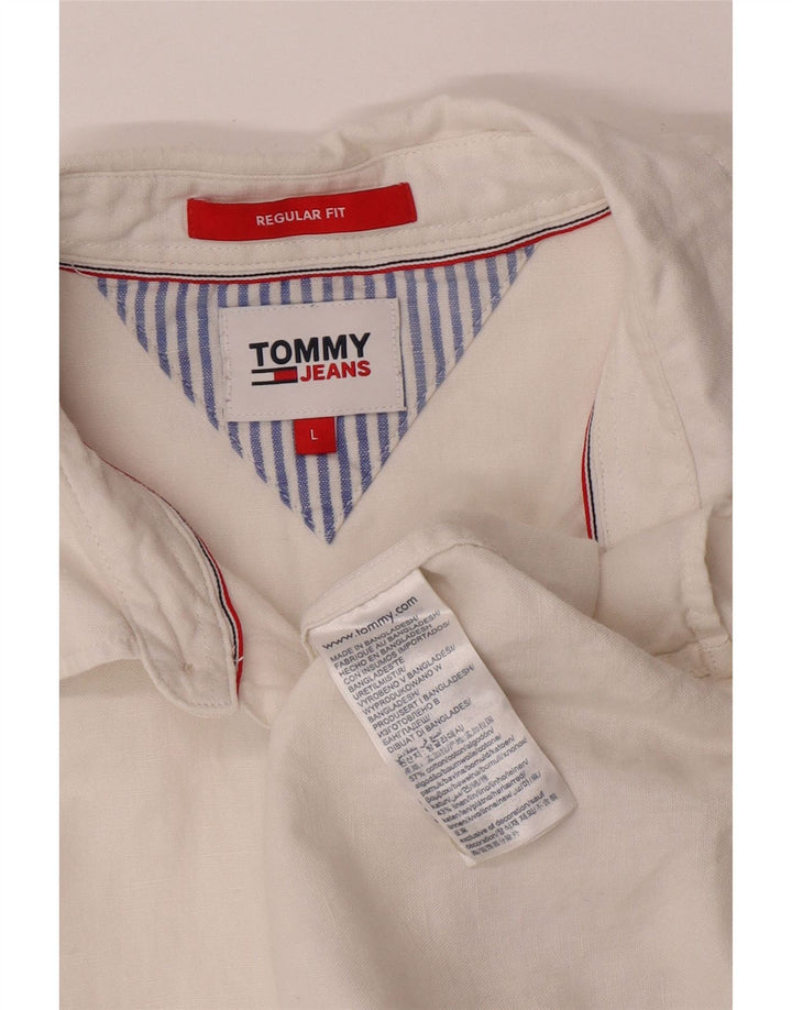 Tommy Hilfiger Herre Regular Fit skjorte Stor hvid bomuld