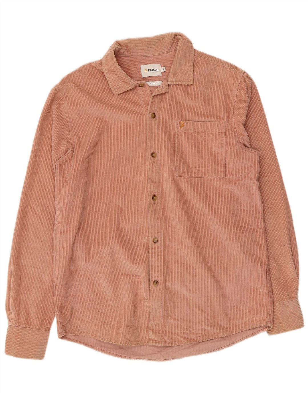 Farah Herre Casual Fit Corduroy-skjorte Medium Pink Bomuld