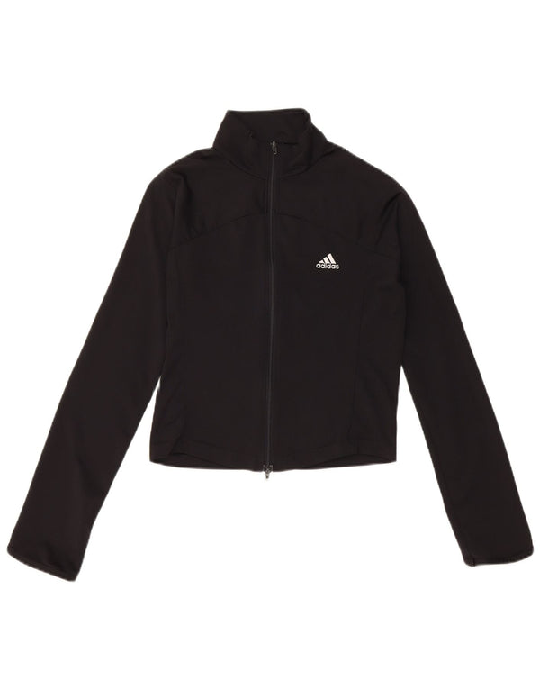 Adidas Womens Crop træningsdragt Topjakke UK 10 Small Black Polyester