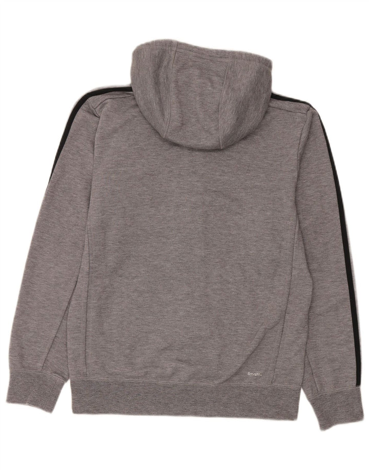 Adidas Herre Climalite hættetrøje med lynlås, lille grå flækket polyester