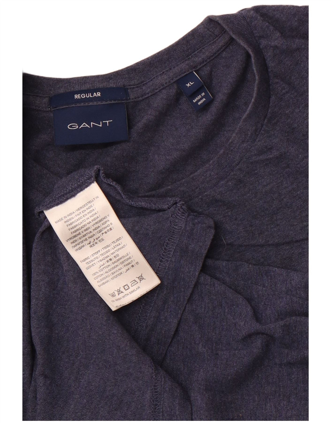 GANT Regular T-Shirt Top XL Marineblå Bomuld