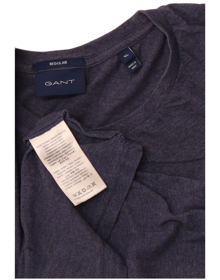 GANT Regular T-Shirt Top XL Marineblå Bomuld