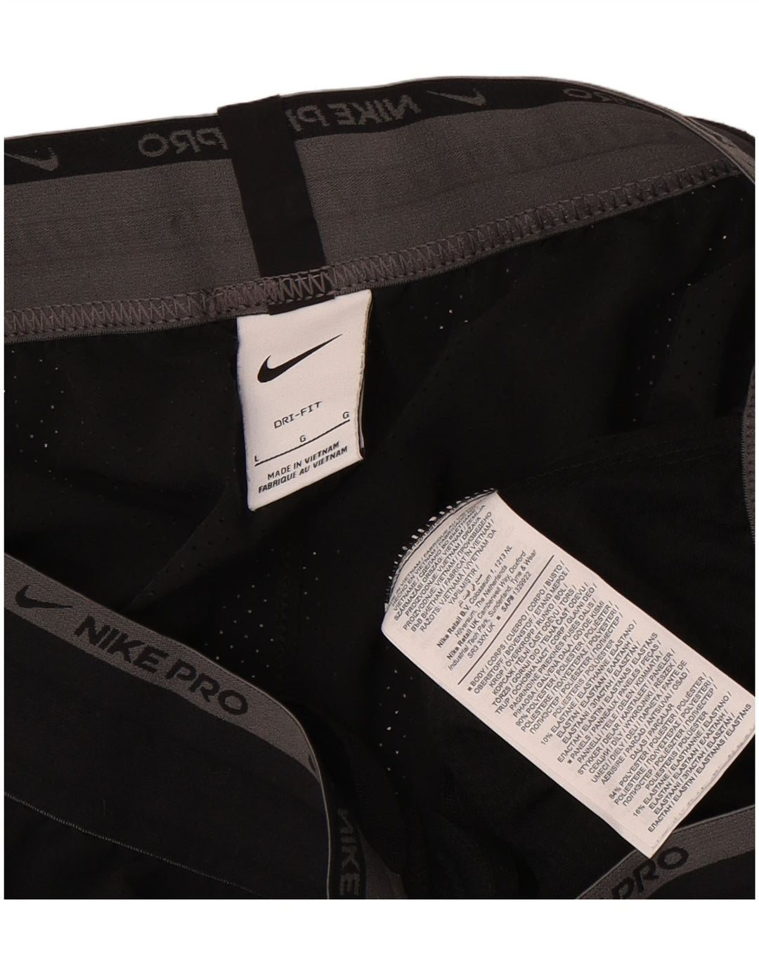 Nike Herre Dri Fit sportsshorts, store sorte polyester