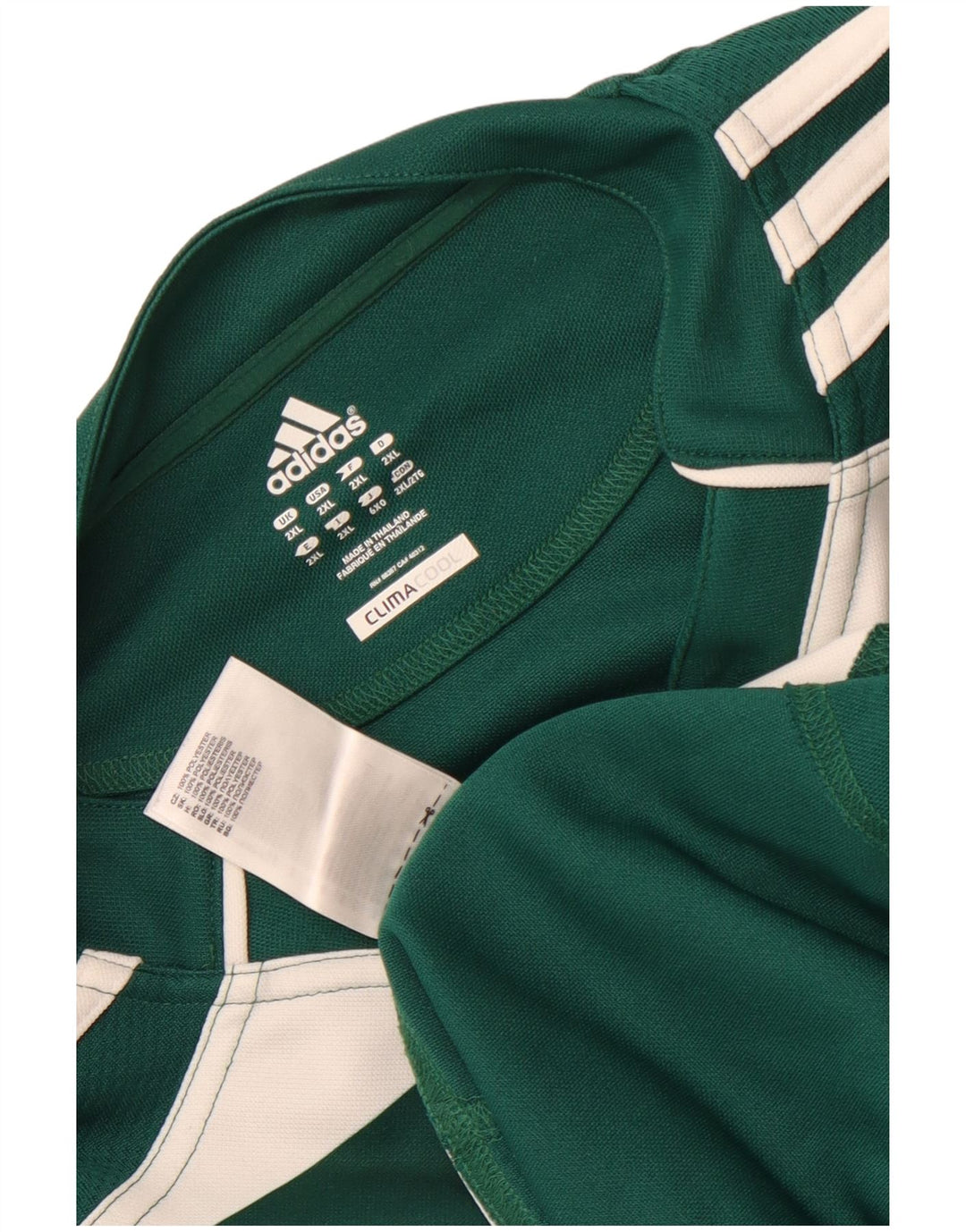 Adidas Herre Climacool T-Shirt Top 2XL Grøn Stribet Polyester