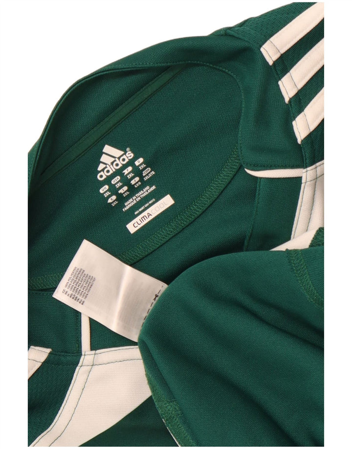 Adidas Herre Climacool T-Shirt Top 2XL Grøn Stribet Polyester