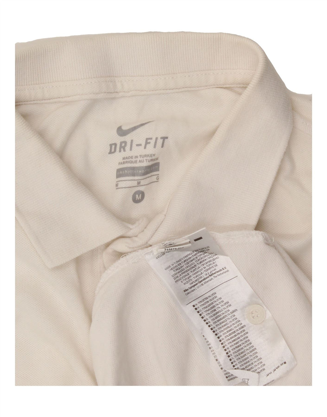 NIKE Mens Dri Fit Polo Shirt Medium White Cotton Vintage Nike and Second-Hand Nike from Messina Hembry 