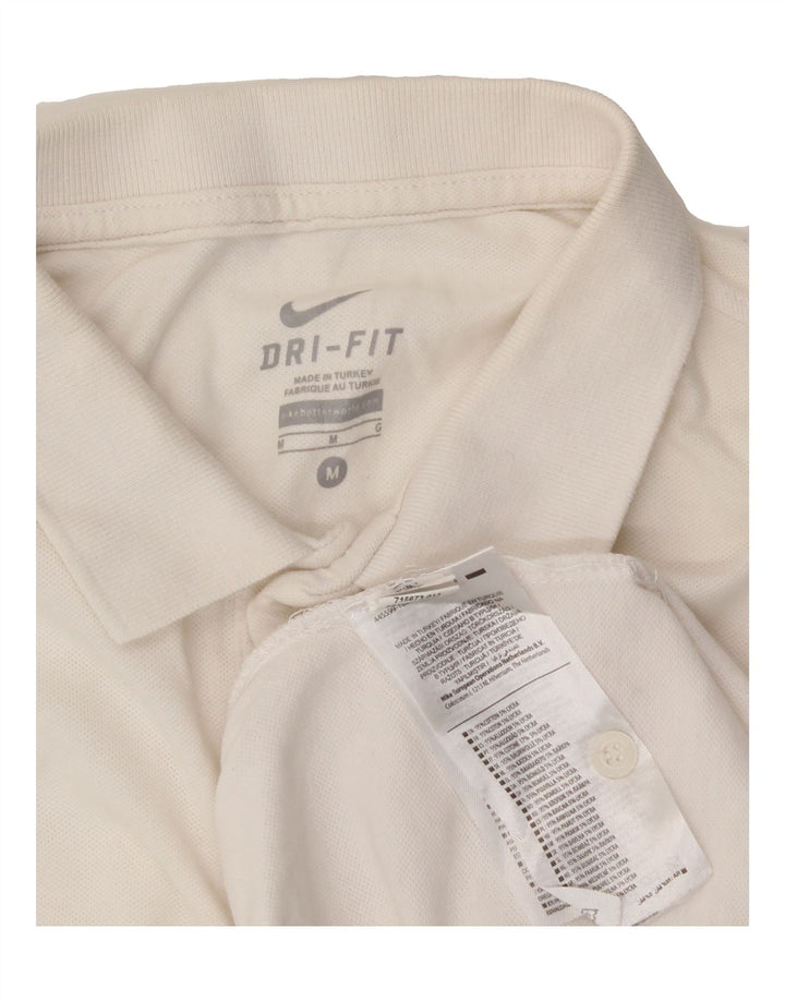 NIKE Mens Dri Fit Polo Shirt Medium White Cotton Vintage Nike and Second-Hand Nike from Messina Hembry 