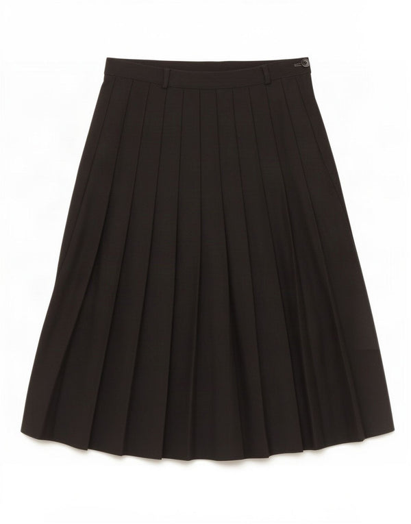 Vintage damekniv plisseret nederdel IT 44 Medium W30 sort uld