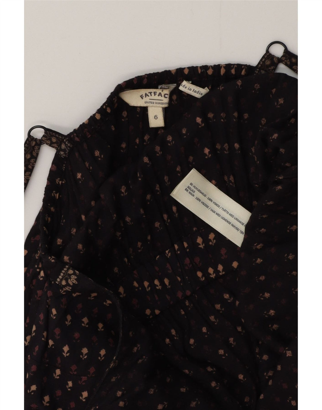 FAT FACE Dame Jumpsuit UK 6 XS Navy Blue Floral Viscose