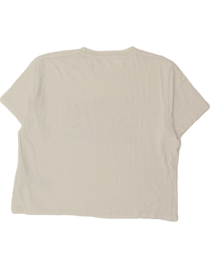LEVI'S Womens Oversized Crop Graphic T-Shirt Top UK 10 Small White Cotton Vintage Levi's and Second-Hand Levi's from Messina Hembry 