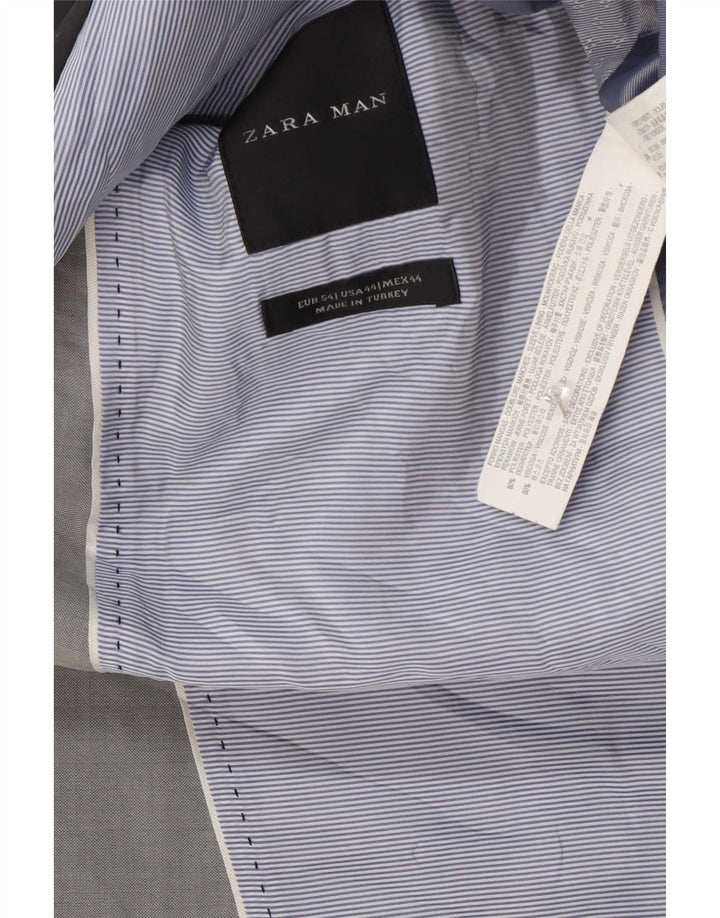 Zara Herre 2-knaps blazerjakke EU 54 XL Grå Polyester