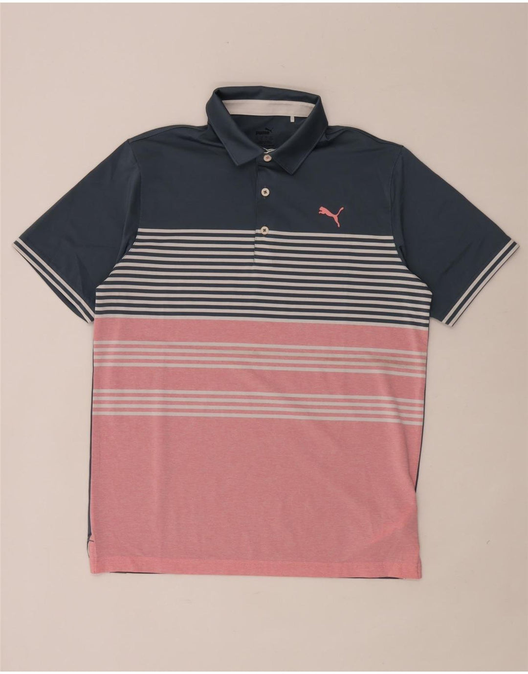Puma herre poloshirt Medium marineblå stribet polyester