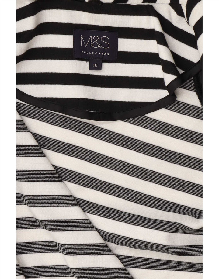 Marks & Spencer Dame Blazer Jacket UK 10 Small Marineblå Stribet Nautical