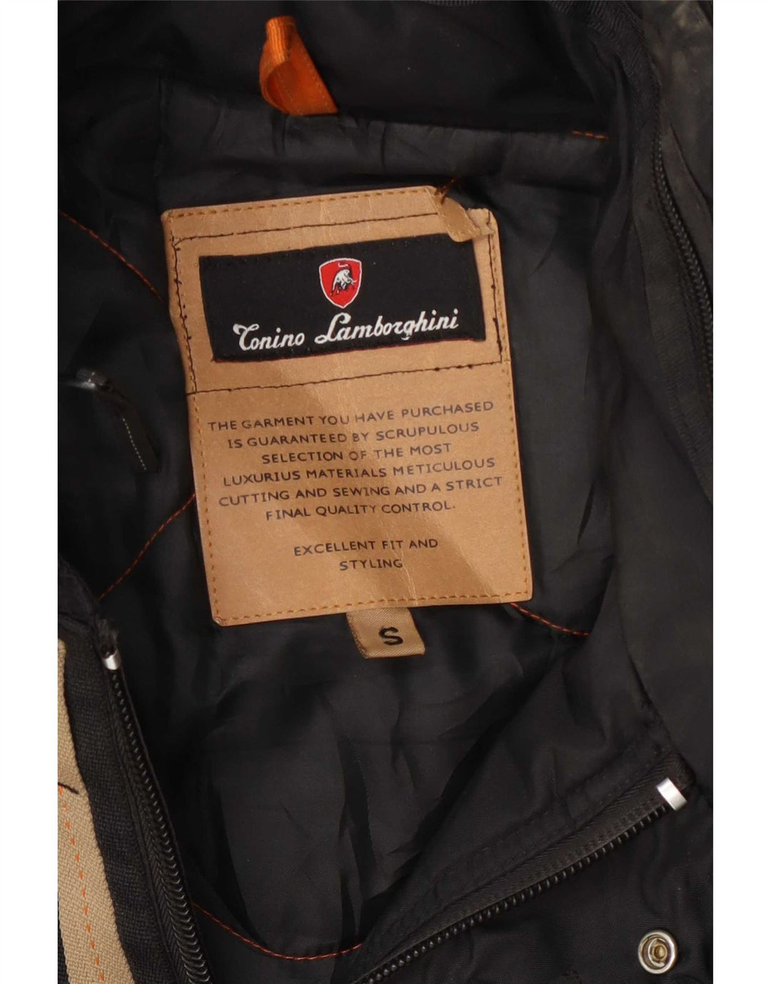 Tonino Lamborghini Herre hættepolstret jakke UK 36 Small Black
