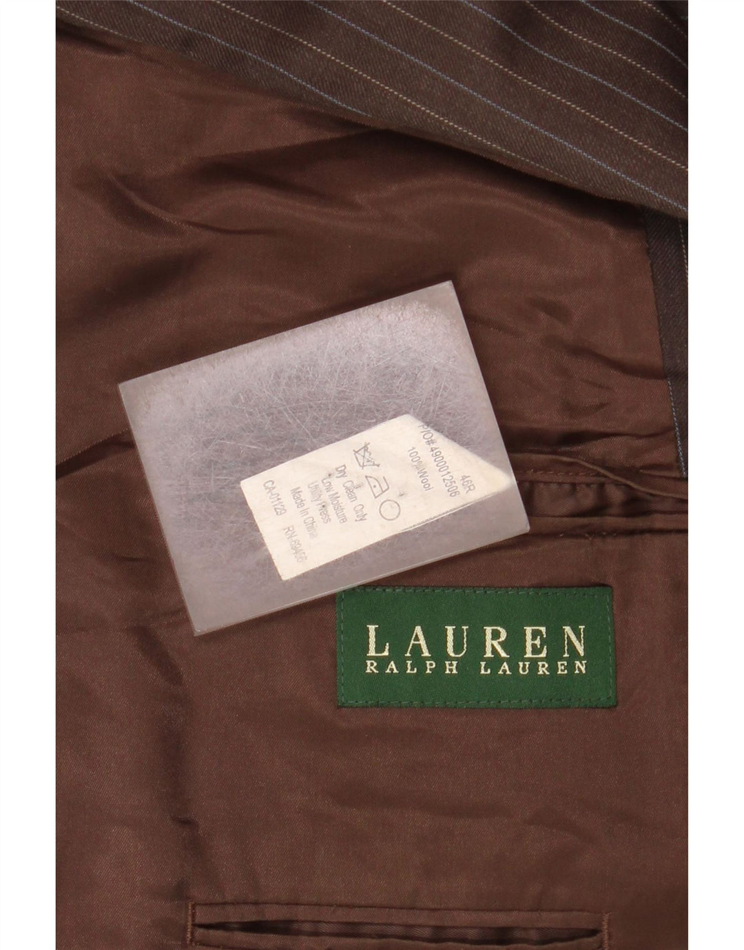 Ralph Lauren Herre 2-knaps blazerjakke UK 46 3XL Brun nålestribe