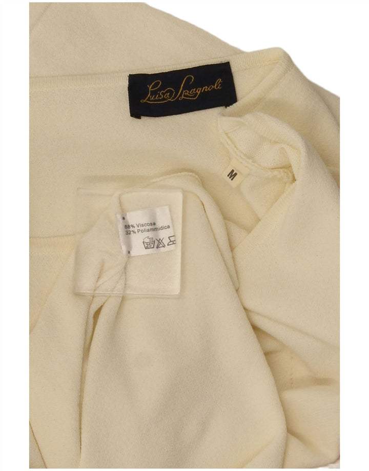 Luisa Spagnoli Dame Top Langærmet UK 14 Medium Off White Viscose