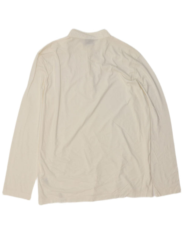 Trussardi Langærmet herre poloshirt XL hvid bomuld