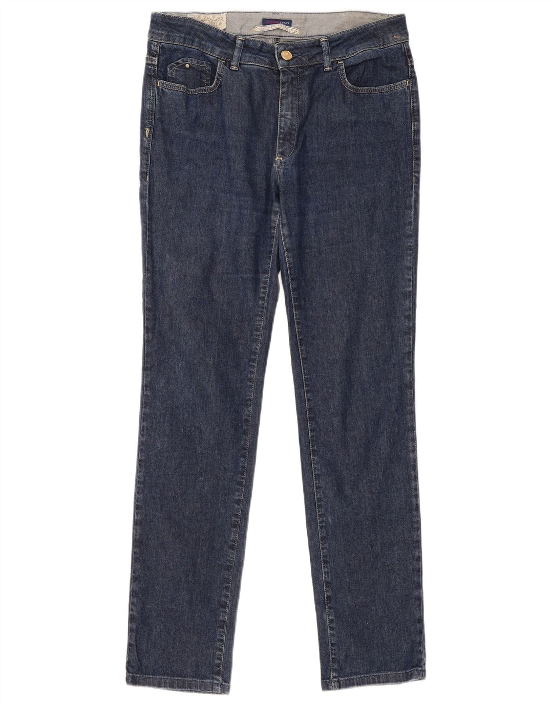 Trussardi Dame Slim Jeans W32 L32 Marineblå Bomuld