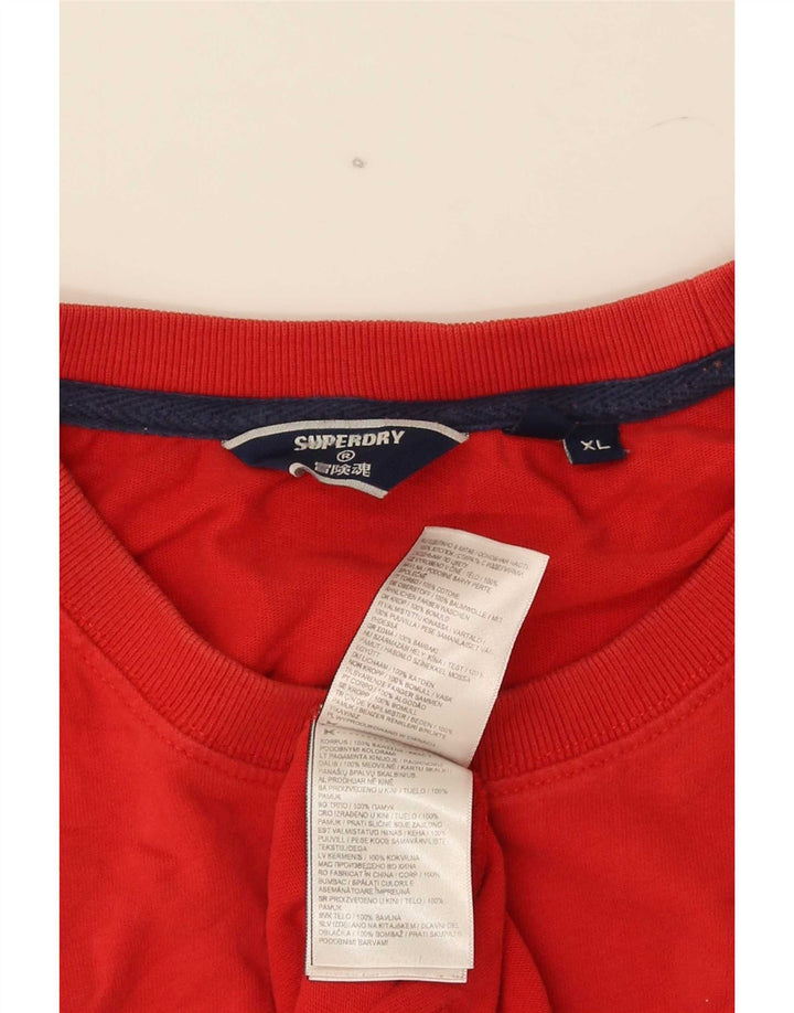 Superdry Herre grafisk T-shirt Top XL Rød Bomuld